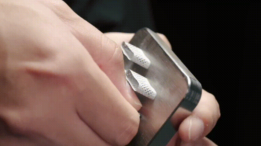 A real SnowPod test showing an ultra-thin metal support being removed